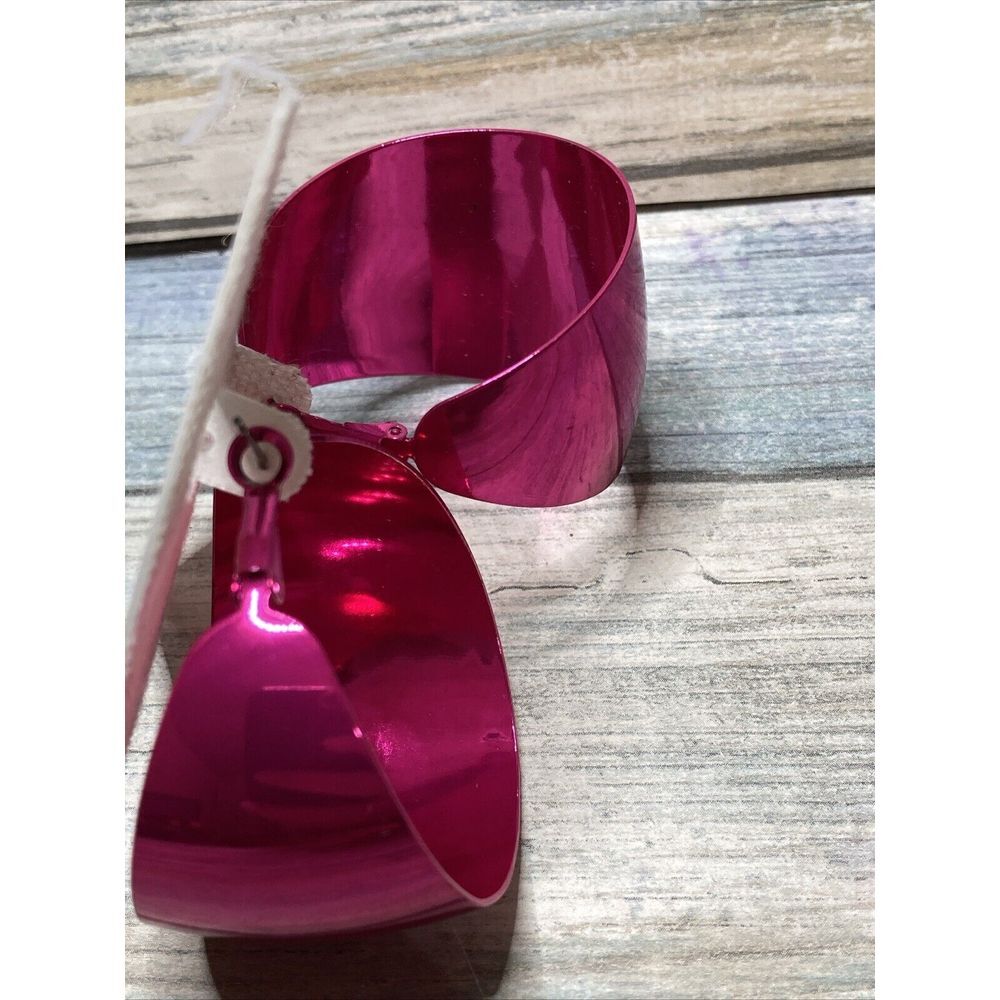 Hot Pink Shiny Hoop EARRINGS 2" Latch‎ Back New on card - Picture 4 of 5